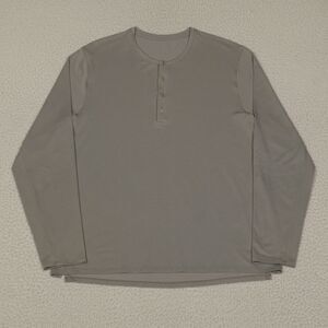 Lululemon Reinstate Long Sleeve Henley Mens XXL Heathered Riverstone On The Move
